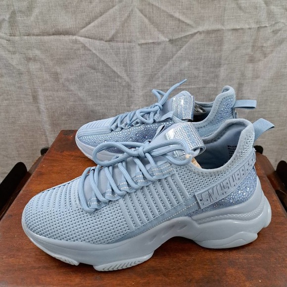 Steve Madden Maxima Lace Up Sneakers Boyfriend Chunky Platform Blue Sz 10 - Picture 2 of 11